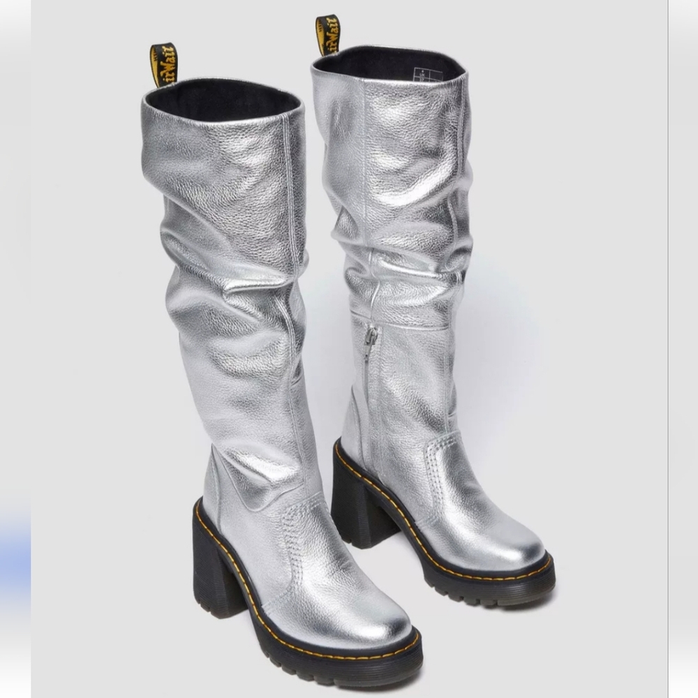 SOLD Silver Knee-High Kasey Dr Martens Boots